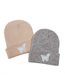Fashion Pink Butterfly Print Knitted Beanie