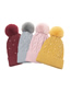 Fashion Pink Pearl Curled Wool Ball Cap