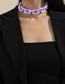 Fashion Purple Clasp Chain Tassel Acrylic Necklace