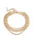 Fashion Golden Multi-layer Thick Chain Twist Cross Necklace