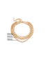 Fashion Golden Multi-layer Thick Chain Twist Cross Necklace