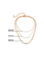 Fashion Golden Multi-layer Tassel Cross Chain Necklace