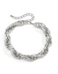 Fashion White K Tassel Single Layer Aluminum Chain Necklace