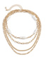 Fashion Golden Multilayer Tassel Pearl Necklace Set