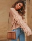 Fashion Red Wine Fringed Long Sleeve Knit Pullover