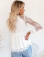 Fashion White Lace Embroidered Lace Bow Tie Top