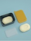 Fashion Light Blue Combination Soap Box With Brush And Sponge Pad