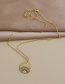 Fashion Golden Copper Inlaid Zircon Round Necklace