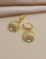 Fashion Golden Copper Inlaid Zircon Round Earrings