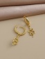 Fashion Golden Copper Inlaid Zircon Turtle Earrings