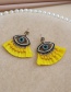 Fashion Lake Green Alloy Diamond Eye Tassel Stud Earrings
