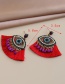 Fashion Red Alloy Diamond Eye Tassel Stud Earrings