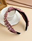 Fashion Pink Fabric Rivet Pearl Knotted Headband