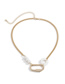 Fashion White K Fringed Oval Pearl Necklace