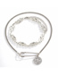 Fashion White K Flame Chain Pin Scorpio Necklace