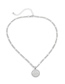 Fashion White K Chain Round Alloy Necklace