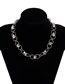Fashion White K Tassel Single-layer Skull Chain Necklace