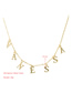 Fashion Paragraph Three Alloy Plated 20k Gold English Letter Necklace