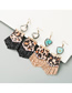 Fashion White Leopard-print Leather Natural Stone And Diamond Earrings