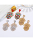 Fashion Color Pineapple Alloy Diamond Earrings
