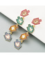 Fashion Color Colorful Arrow Rhinestone Drip Earrings