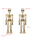 Fashion Golden Skull Skeleton Alloy Diamond Earrings