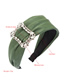 Fashion Pink Solid Color Pu Leather With Diamond Wide Brim Headband
