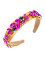 Fashion Yellow+rose Wide Hair Band With Diamonds And Flowers