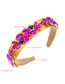 Fashion Yellow+rose Wide Hair Band With Diamonds And Flowers