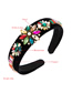 Fashion Color Gold Velvet Pearl Alloy Flower Headband With Colored Diamonds