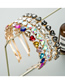 Fashion Ab Color Metal Heart-shaped Thin-edged Full Rhinestone Headband