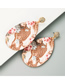 Fashion Color Drop-shaped Pu Leather Printed Alloy Diamond Earrings