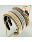 Fashion Golden Colorful Wide-brimmed Headband With Diamonds