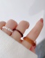 Fashion Brown Irregular Acrylic Pearl Three-piece Ring