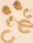Fashion Golden Flowers Star Chain Twisted Twist Earring Set