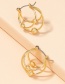 Fashion Golden Metal Circle With Ball Ear Studs