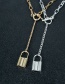 Fashion Silver Alloy Lock Geometric Y-shaped Necklace