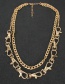 Fashion Silver Keychain Chain Multi-layer Cross Chain Necklace