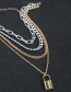 Fashion Color Mixing Mixed Color Chain Lock Multilayer Necklace