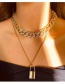 Fashion Silver Alloy Lock Micro Diamond Multi-layer Necklace