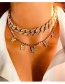Fashion Golden Alloy Diamond Butterfly Chain Multilayer Necklace