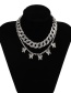 Fashion Silver Alloy Diamond Butterfly Chain Multilayer Necklace