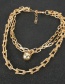 Fashion Golden Bamboo Link Chain Alloy Ball Multilayer Necklace