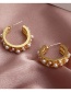 Fashion Golden Metallic Pearl Gold Geometric Earrings
