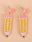 Fashion Pink Colored Pencil Earrings