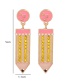 Fashion Pink Colored Pencil Earrings