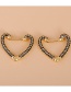 Fashion Black Geometric Heart Square Earrings