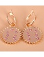 Fashion Light Pink Geometric Circle Hoop Earrings