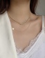 Fashion Silver Color Rhinestone Letters Stacked Multi-layer Chain Necklace