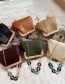 Fashion Khaki Wooden Lock Shell Acrylic Chain Shoulder Messenger Bag